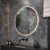Mirlux Badkamerspiegel met LED Verlichting & Verwarming – Wandspiegel Rond – Anti Condens Douchespiegel - 80CM