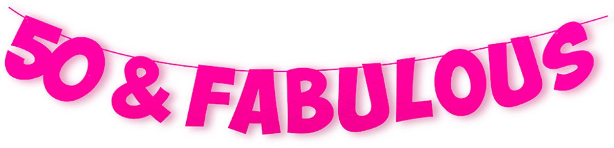 Letter slinger | 50 jaar | verjaardag | paars letters | Lengte 1.5 meter | 50 & fabulous