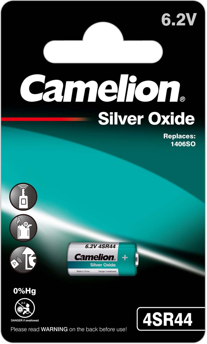 Camelion Silver Oxide 4SR44 6,2v 0% Mecury - blister 1