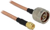 DeLOCK N (m) - SMA (m) kabel - RG142 - 50 Ohm / transparant - 0,40 meter