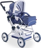 Götz Poppenwagen Wandelwagen - Blauw met wit