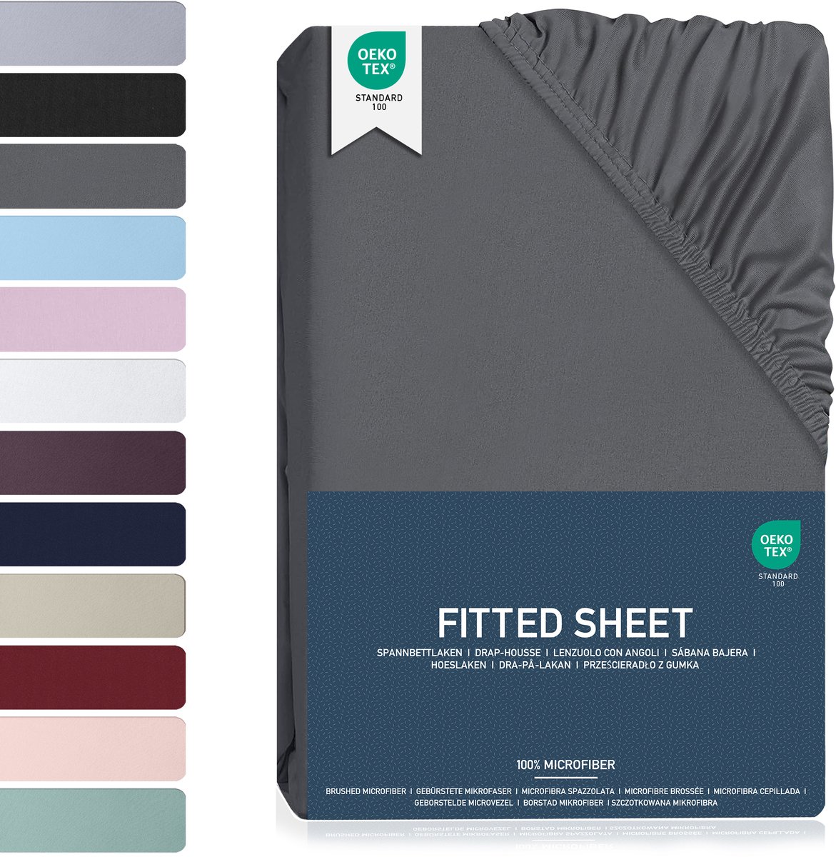 BARBONS hoeslaken 160x200 - 35 cm Matrashoogte - Rondom Elastiek - Geborsteld Microvezel