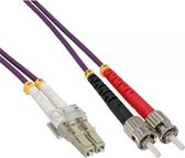 InLine LC - ST Duplex Optical Fiber Patch kabel - Multi Mode OM4 - 0,50 meter