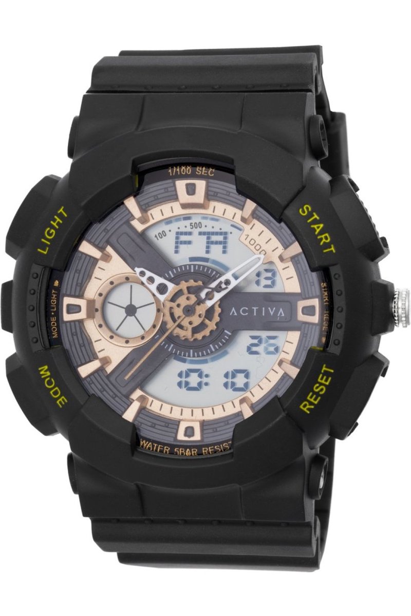 Activa X Invicta Digital ACW498-003 Heren Horloge - Waterdicht - Digitaal - Quartz Uurwerk - Plastic met zwarte Wijzerplaat - 50mm