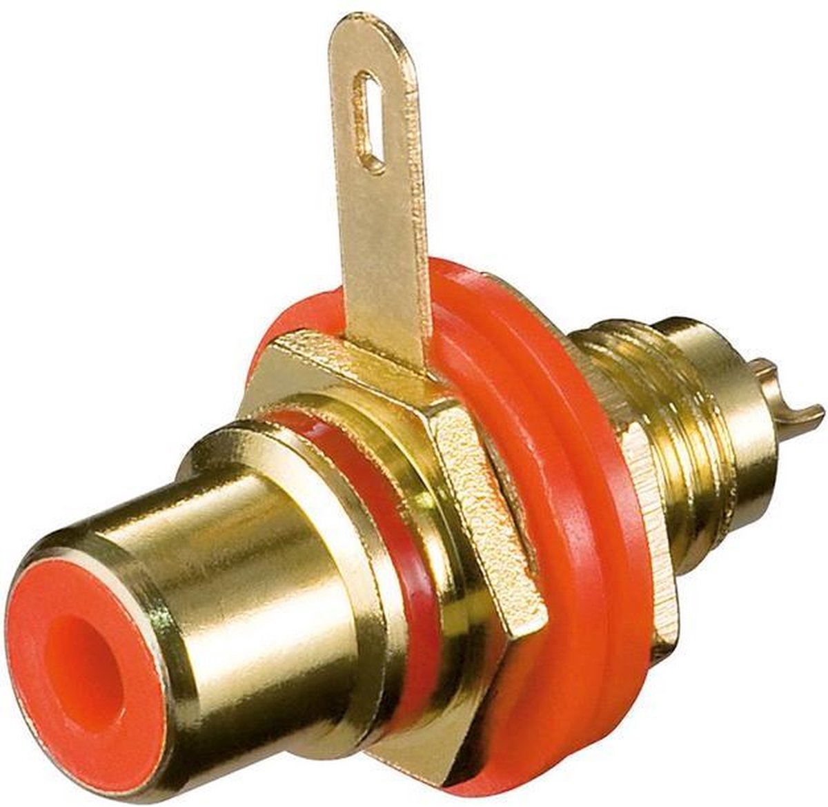 QIANRENON Vergulde RCA ingebedde schroefdraad ronde adapter, RCA bus op bus paneel montage AV-aansluiting, voor tv, subwoofer, luidspreker, versterker, Phono, S/PDIF, (wit