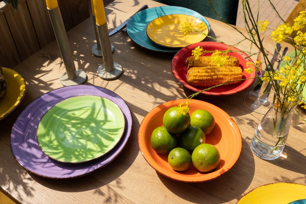Studio Tavola Serviesset Sunny Summer Divers 18-delig - Servies Set 6 Personen - Modern Design Aardewerk - Vaatwasser- & Magnetronbestendig — afbeelding 6
