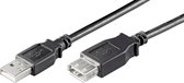 USB naar USB verlengkabel - USB2.0 - tot 0,5A / zwart - 0,30 meter