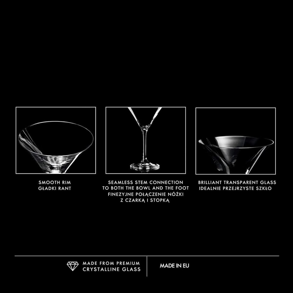KROSNO Martini Cocktail Glazen | Set of 6 | 150 ML | Loodvrij kristalglas | Elite Collectie | Perfect voor Thuis, Restaurants en Feesten | Vaatwasser Veilig — afbeelding 5