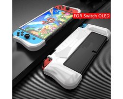 Actie4you® - Hoes geschikt voor Nintendo Switch OLED - Hoesje Schokbestendig - TPU Case met Kickstand – Wit