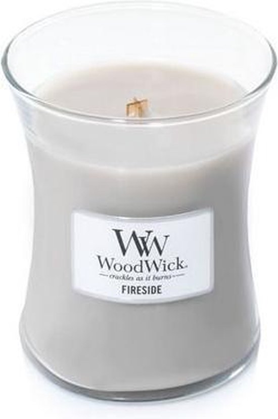 Woodwick Hourglass Medium Geurkaars Fireside