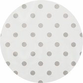 MixMamas Tafelzeil Rond - Ø 140 cm - Stippen - Wit/Zilver