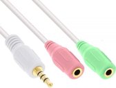 InLine 99301W 1m 3.5mm 2 x 3.5mm Groen, Roze, Wit audio kabel