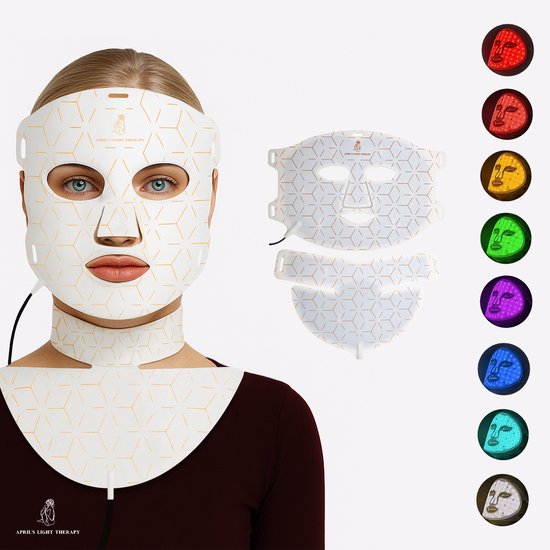 Led Masker Aprils® Light Therapy - Gezichts- & Nekmasker - Led Masker – 8 Kleuren ...