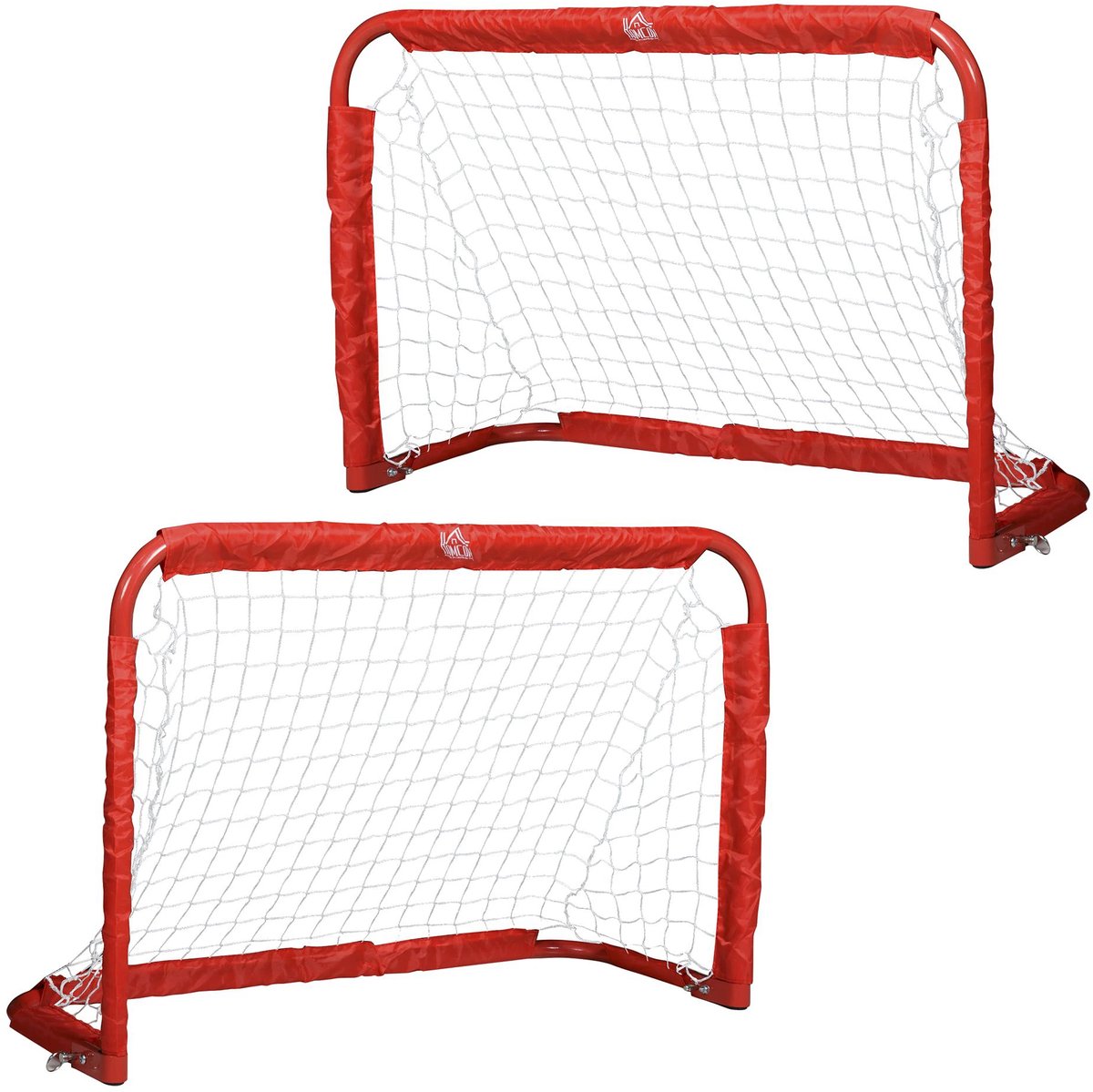 Voetbaldoelen Set van 2 - Voetbaldoeltjes - Opvouwbaar - 90 x 36 x 60 cm - 2 stuks - Inclusief Gereedschap - Buitenspeelgoed voor Kinderen en Volwassenen - Voetbal Training Doel - Metaal - Rood