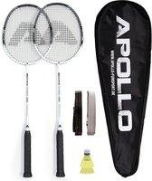 Apollo Badmintonset | Carbon professionele badmintonracket | lichtgewicht badmintonracket | set voor training, sport en entertainment met rackettas | shuttleset kinderen