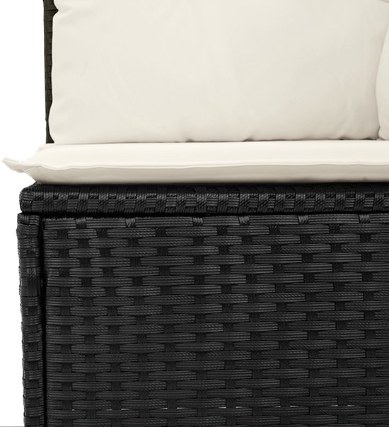 vidaXL - Tuinbank - Set - 10 - st - 9-zits - Zwart - en - Crème - poly - rattan