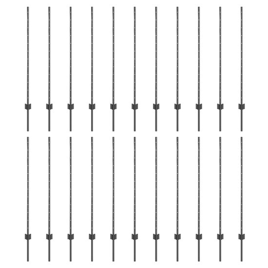 Heavy Duty 7 Feet Green, Pack of 5 Metal Fence Post, for Garden Wire Fence U-Channel Steel Garden Sign Post
