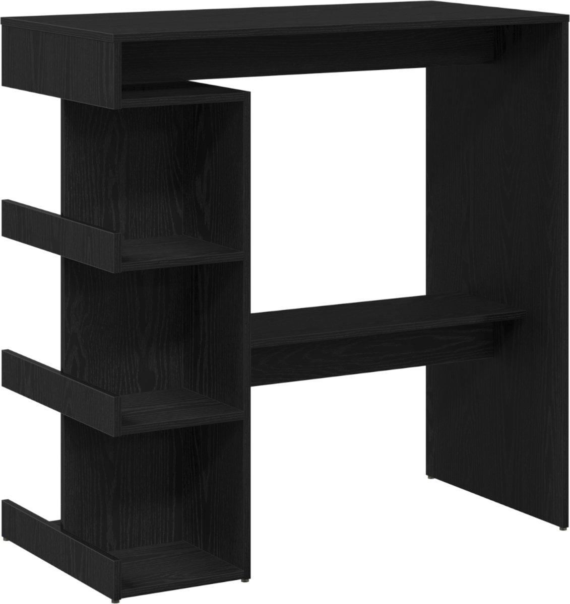 vidaXL Bartafel - 100 - x - 48 - x - 101,5 - cm - Bewerkt - hout - Zwart - Eiken Zwart eiken