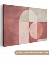 Tableau sur toile 120x80 cm - Décoration murale exclusive Figurines - Abstrait - Rose - Décoration murale salon - Décoration chambre - Accessoires chambre - Peintures sur toile