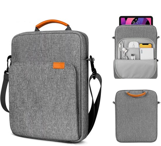 Étui pour tablette Somstyle compatible avec les Tablettes de 9 à 11 pouces - Étui de transport avec bandoulière - Gris clair