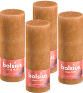Bolsius - Rustieke kaars - 4 stuk - Bruin - 19cm