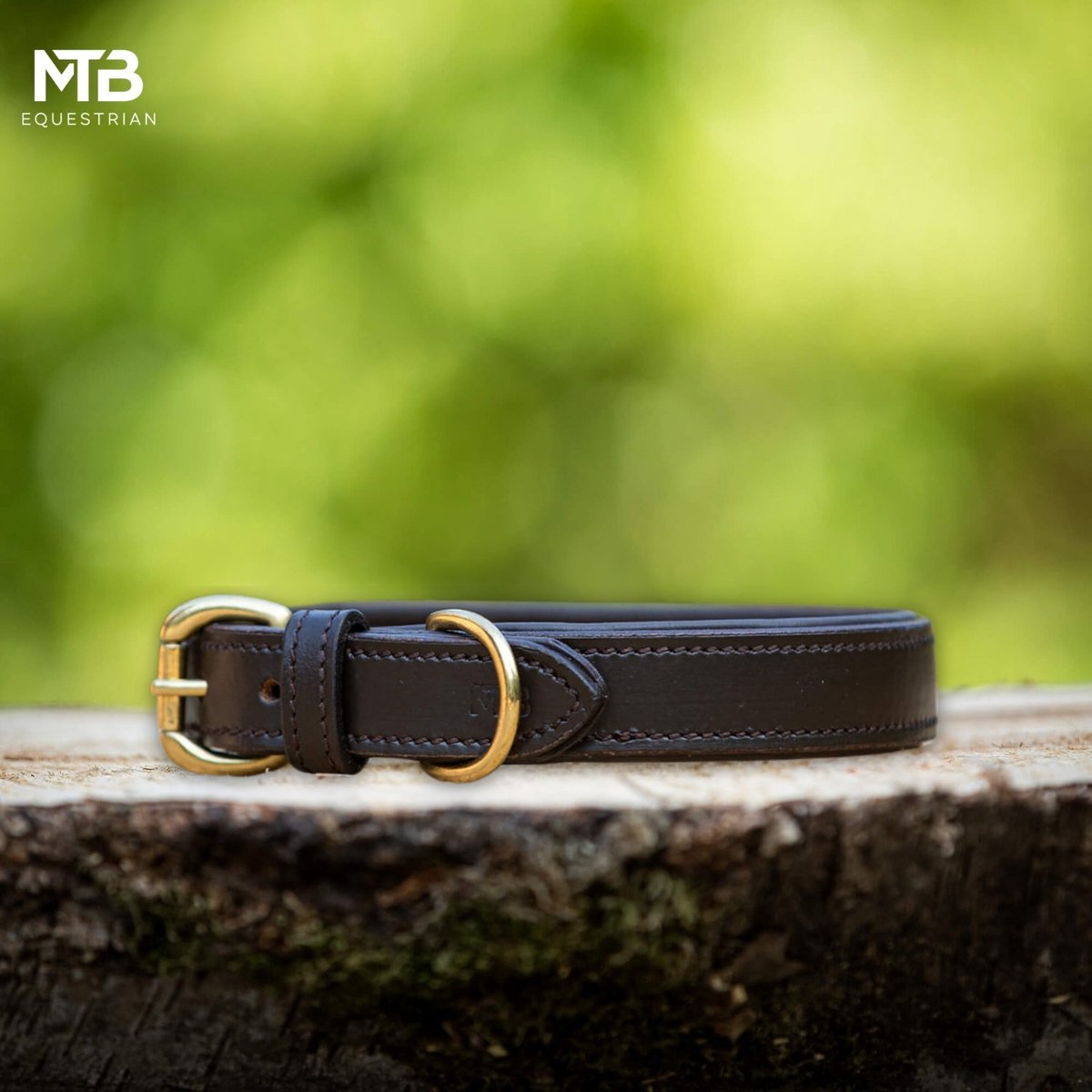 Leren Hondenhalsband – Bruin Soft – Maat S – Zacht Onderlegd & Echt Leer – MTB Equestrian