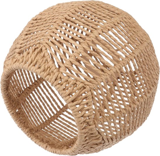 Foto: Mandelampenkap van rotan gevlochten hanglampenkap 15x15 cm voor woonkamer slaapkamer of eetkamer
