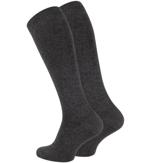 Compressie kniekous - Reiskniekous - Steunkous - Unisex - Antraciet - Maat 43-46
