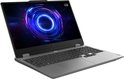 Zilveren Lenovo LOQ laptop open. Aanzicht van de zijkant en voorkant.
