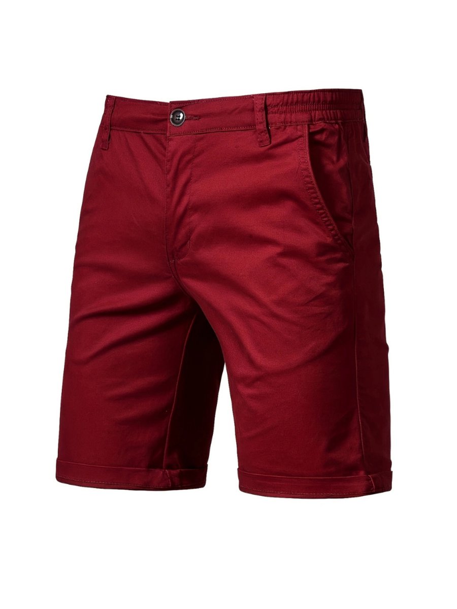 Bovista Korte Broek Heren Golfbroek Spijkerbroek met Zakken Volwassenen Jongens Shorts Bordeauxrood