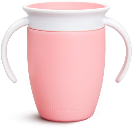 Munchkin Miracle Anti-Lek 360° Drinkbeker - Trainer Cup - Oefenbeker voor Baby en Kind - 207ml - Roze