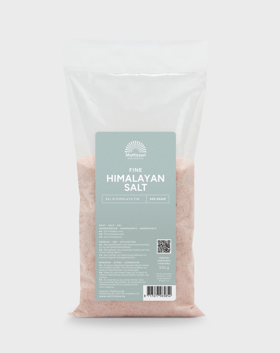 Goedkoopste Mattisson - Himalaya Zout Fijn - 100 Natuurlijk - Kruiden & Specerijen - Navulzak 500 Gram