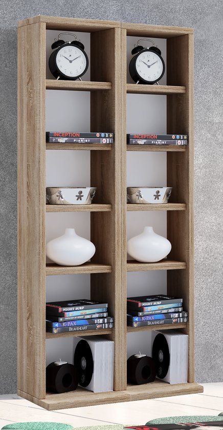 Casier armoire CD DVD Milano Sonoma-Oak