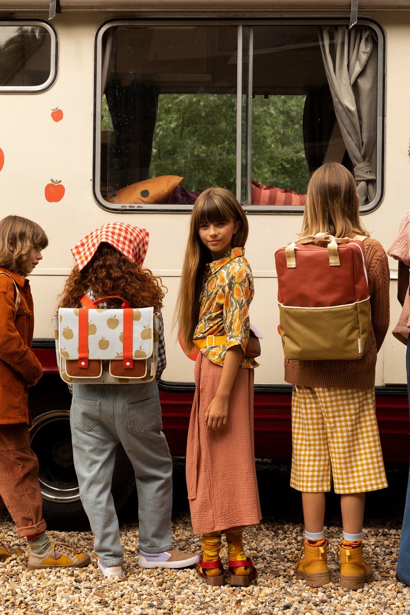 Sticky Lemon - large backpack | colourblocking | fig brown + apple tree + vanilla sorbet
