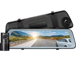 Road Angel Halo Vision64 Dashcam voor Auto Set - 10” LCD Touchscreen - 1440p QHD Beeld - Spiegel Dashcam en Achteruitrijcamera - Inclusief 64GB SD kaart