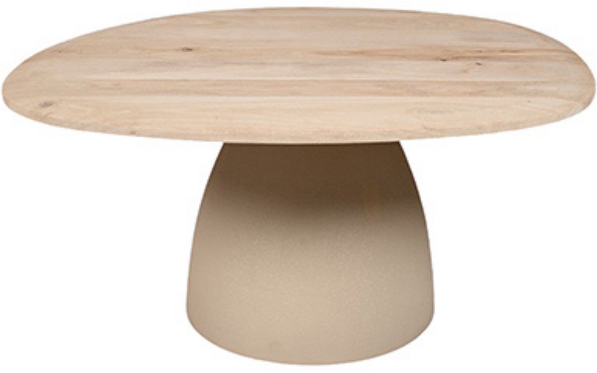 by Mooss - Tafel - Bijzettafel - Salontafel - Ivory - Naturel - Metaal - Hout - 90x80 cm - Organisch - Trendy