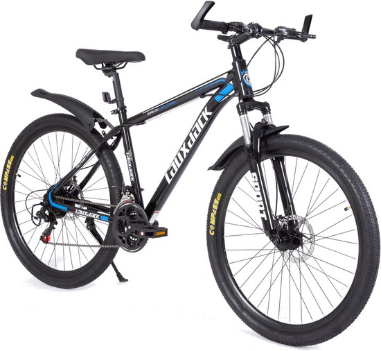Fiets Mountainbike VANKEL LAUXJACK 28 inch - Hardtail mountainbikes met 21-speed Versnellingen - Shimano Derailleur - Met Schijfremmen - Blauw