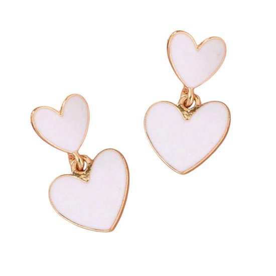 Boucles d'oreilles Hartjes - Wit