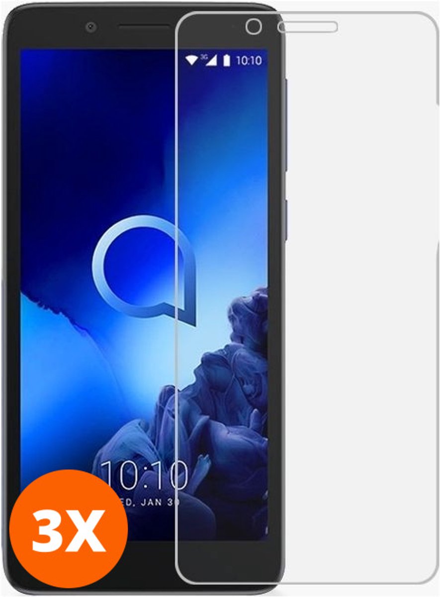 Mobigear Screenprotector geschikt voor Alcatel 1C (2019) Glazen | Mobigear Screenprotector - Case Friendly (3-Pack)