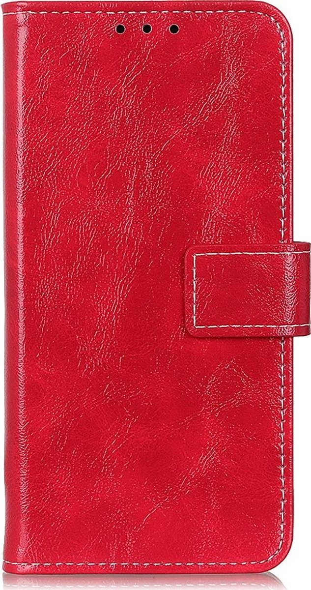 Mobigear Telefoonhoesje geschikt voor OnePlus 10 Pro Hoesje | Mobigear Basic Bookcase Portemonnee | Pasjeshouder voor 3 Pasjes | Telefoonhoesje voor Pinpas / OV Kaart / Rijbewijs - Rood