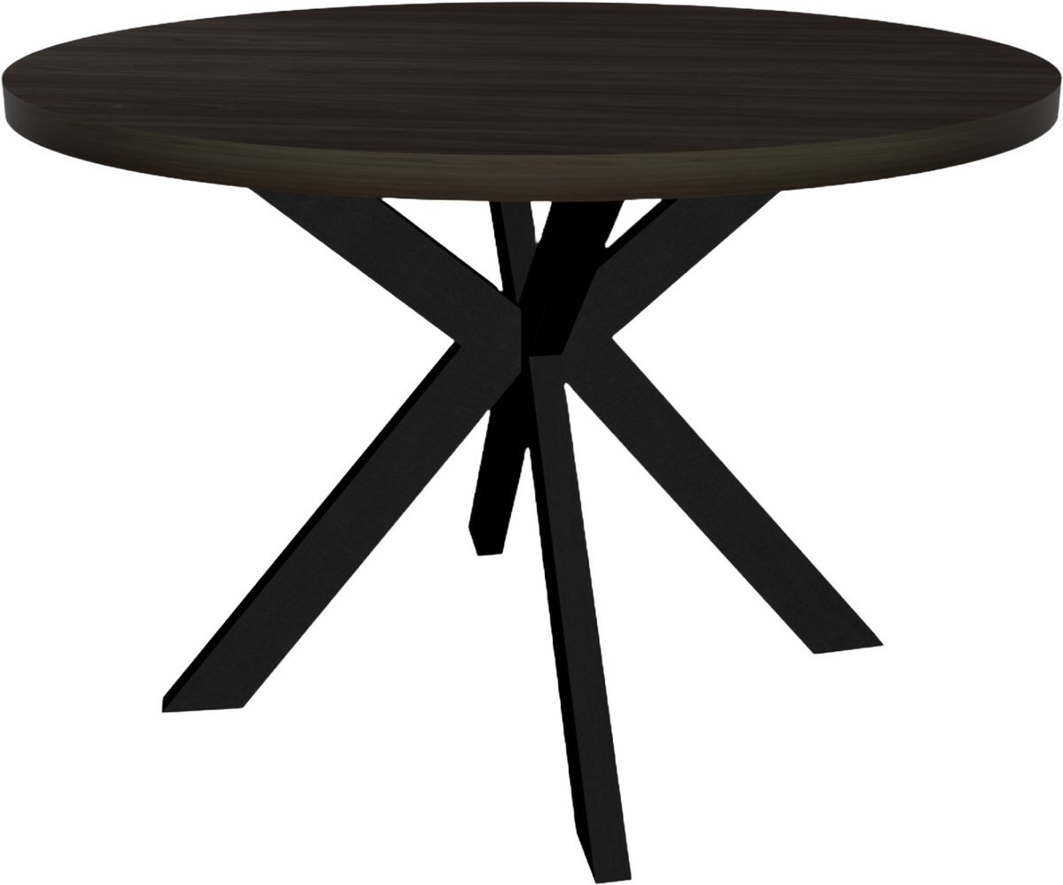Eettafel Sanne rond 120cm donker walnoot melamine ronde tafel