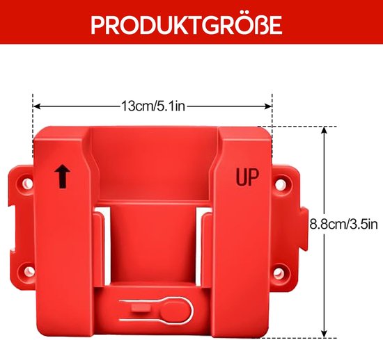 Geschikt voor Batterijhouder voor Milwaukee 12V M12 en 18V M18 batterijen, 3-in-1 wandmontage, ideaal voor werkplaats en garage (batterij niet inbegrepen) van Milwaukee — afbeelding 4