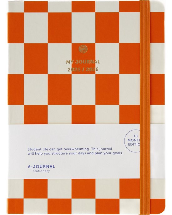 My Journal 18 Maanden Agenda 2025/2026 - Geruit Oranje