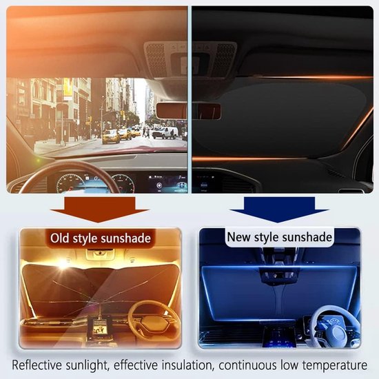Zonnescherm Auto-zonnescherm auto voorruit-Verstevigd autobezonderscherm-Universele zonnescherm voor voorruiten geschikt voor auto's, vrachtwagens, SUV's - 140x80CM van Merkloos — afbeelding 4