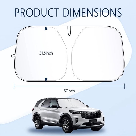 Zonnescherm Auto-zonnescherm auto voorruit-Verstevigd autobezonderscherm-Universele zonnescherm voor voorruiten geschikt voor auto's, vrachtwagens, SUV's - 140x80CM van Merkloos — afbeelding 5