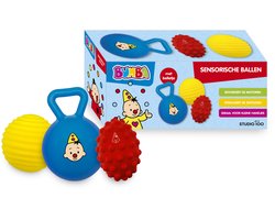Bumba - Bijtspeelgoed - Sensorische ballenset - 3 type ballen - Voelen, horen en zien