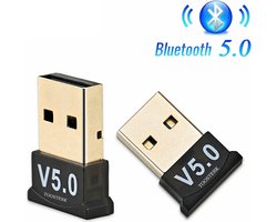 Draadloze USB-adapter met Bluetooth 5.0 voor een stabiele en snelle verbinding op desktop en laptop. Ondersteunt zowel zenden als ontvangen van audio en data.