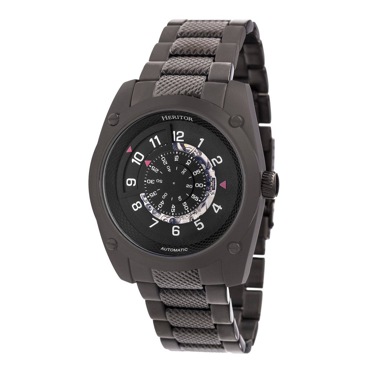 Heritor Automatic Daniels Semi-Skeleton Armbandhorloge - Zwart