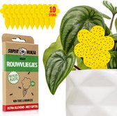 Rouwvliegjes Plakstrips - 10 Stuks - Gele Plakstrips voor Rouwvliegjes en Fruitvliegjes Bestrijden - Ecologische Insectenval - Tot 3 Maanden Effectief