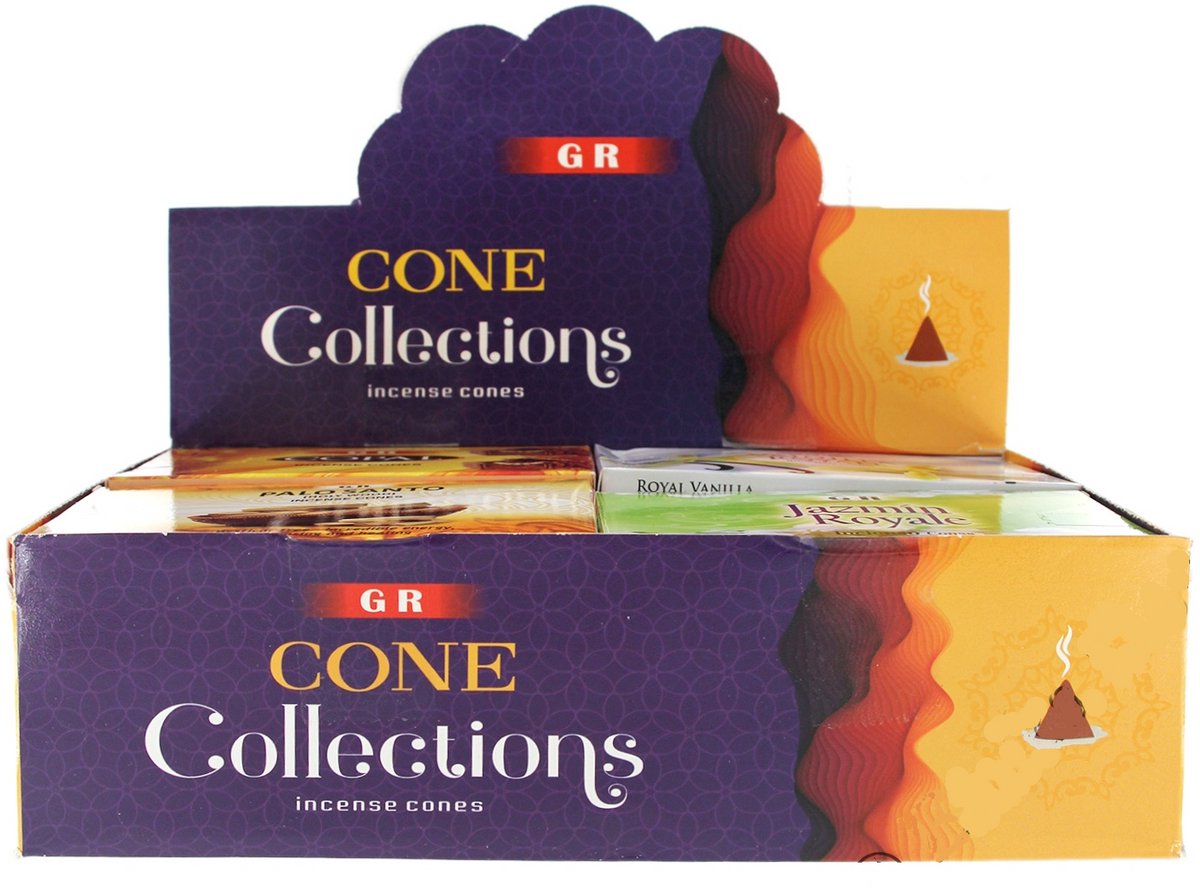 Yogi & Yogini Meditation Wierookkegels Display – 12 Geuren: Lavendel, Sandelhout, Roos, Vanille, Jasmijn & Meer – Voor een Heerlijke Geur in Huis Meerkleurig